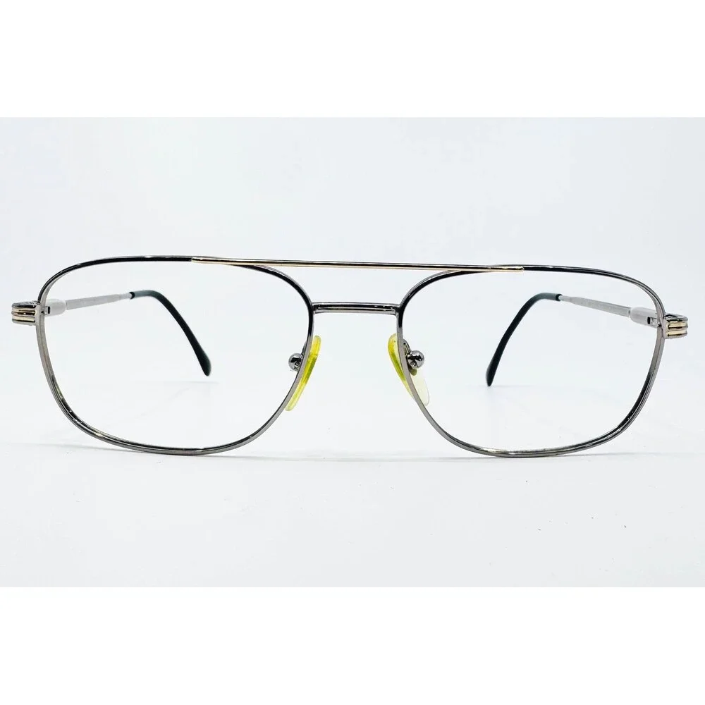 Sferoflex Eyeglasses Mens Silver Gold Aviator Double Bridge 2152 54-17-140